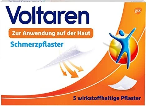 GlaxoSmithKline Voltaren 140mg wirkstoffhaltiges Schmerzpflaster, 5 Stück