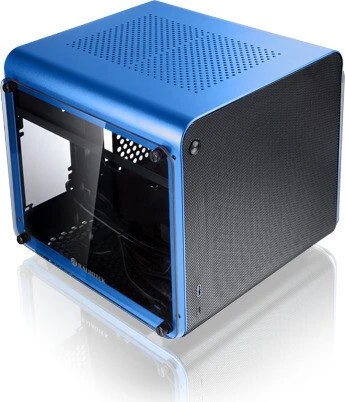 Raijintek Metis Evo TGS, blau/schwarz, Glasfenster, Mini-ITX