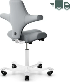HAG Capisco 8106 Wollstoff Select Sattelstuhl, hellgrau, Gestell weiß