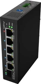 Lanberg ILFE Railmount Switch, 5x RJ-45, 1x SFP, 90W PoE++ (ILFE-4P-1GE-1S-90)