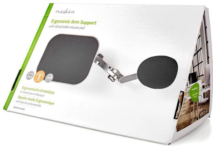 Nedis Ergonomische Armauflage mit abnehmbarem Mauspad, schwarz/grau