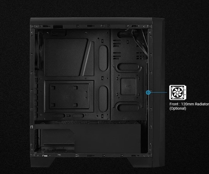 AeroCool Cylon, schwarz, Glasfenster
