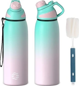 FJbottle Magnetische Isolierflasche 1l grün/rosa