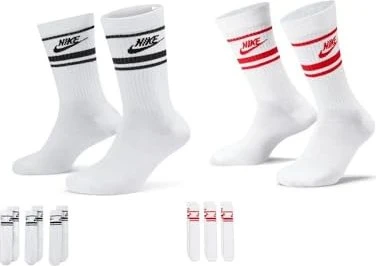Nike Dri-FIT Everyday Essential Socken white/university red, 3 Paare