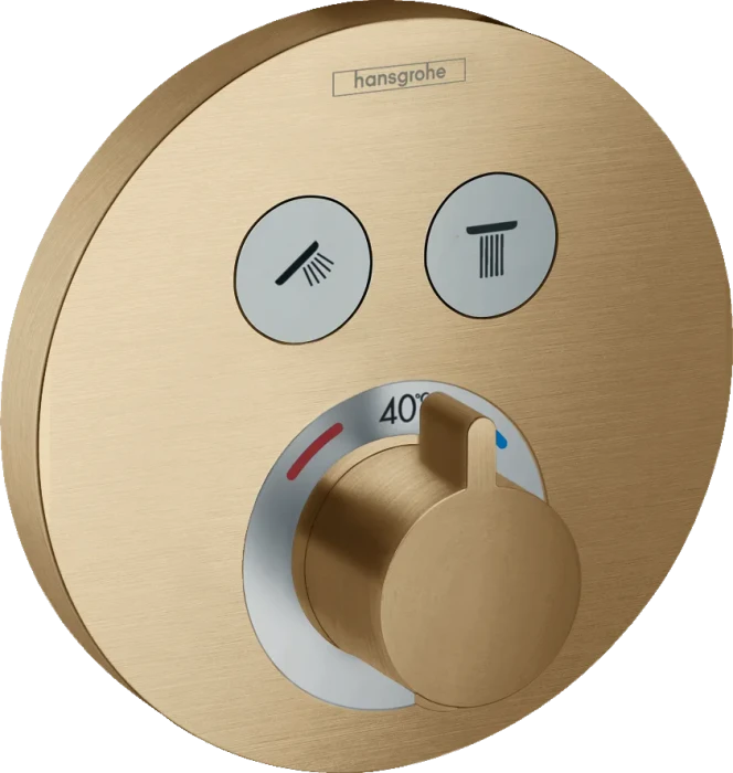 Hansgrohe ShowerSelect S Thermostat Unterputz für 2 Verbraucher brushed bronze