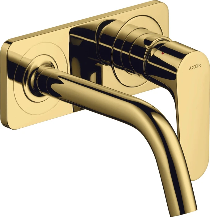 Hansgrohe Axor Citterio M Waschbeckenarmatur mit Platte 167mm polished goldoptik