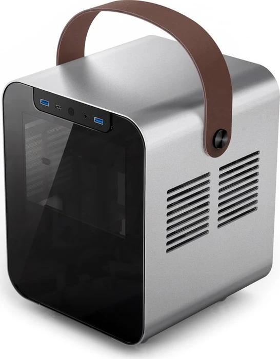 Jonsbo Jonsplus BO 100, silber, Glasfenster, Mini-ITX