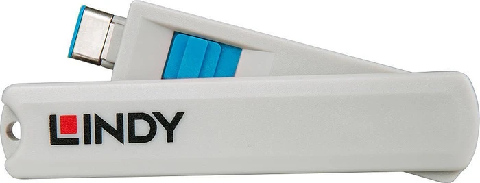 Lindy USB-C/Thunderbolt 3 Schloss mit Schlüssel, blau, 4er-Pack