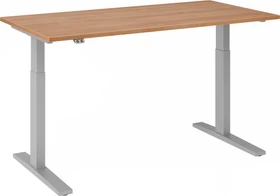 Hammerbacher Ergonomic Aktiv XMKA16 elektrisch höhenverstellbarer Sitz-Steh-Schreibtisch 160x80cm Nussbaum/silber