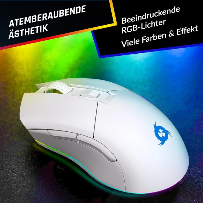 Klim Blaze Pro Rechargeable Wireless RGB mit Ladestation, weiß, USB