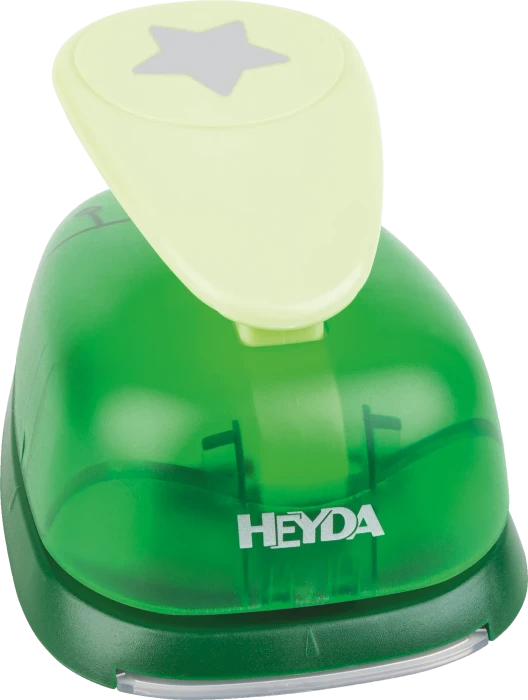Heyda Hebel-Motivstanzer XXXL, Stern, gelb/grün, 65mm