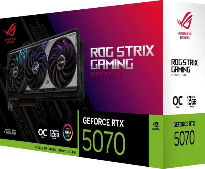 ASUS ROG Strix GeForce RTX 5070 OC, ROG-STRIX-RTX5070-O12G-GAMING, 12GB GDDR7, 2x HDMI, 3x DP