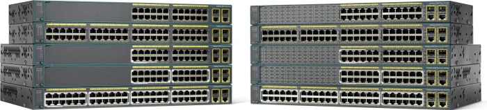 Cisco Catalyst 2960-Plus LAN Lite Rackmount Managed Switch, 24x RJ-45, 2x RJ-45/SFP, 123W PoE