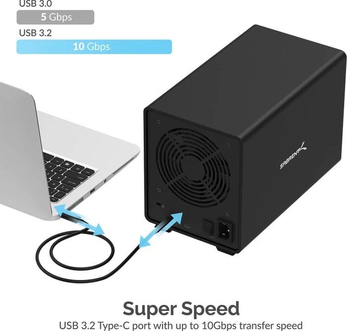 Sabrent 5-Bay Docking Station, 3.5", USB-C 3.1
