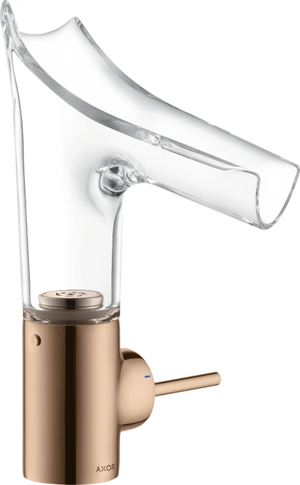 Hansgrohe Axor Starck V 140 Waschbeckenarmatur mit Glasauslauf polished red gold
