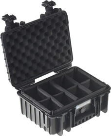 B&W International Outdoor Case Typ 3000 Koffer schwarz mit variabler Facheinteilung