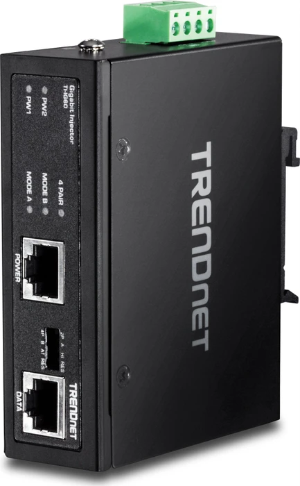 TRENDnet Industrial Railmount Gigabit PoE-Injektor, 2x RJ-45, 60W UPoE
