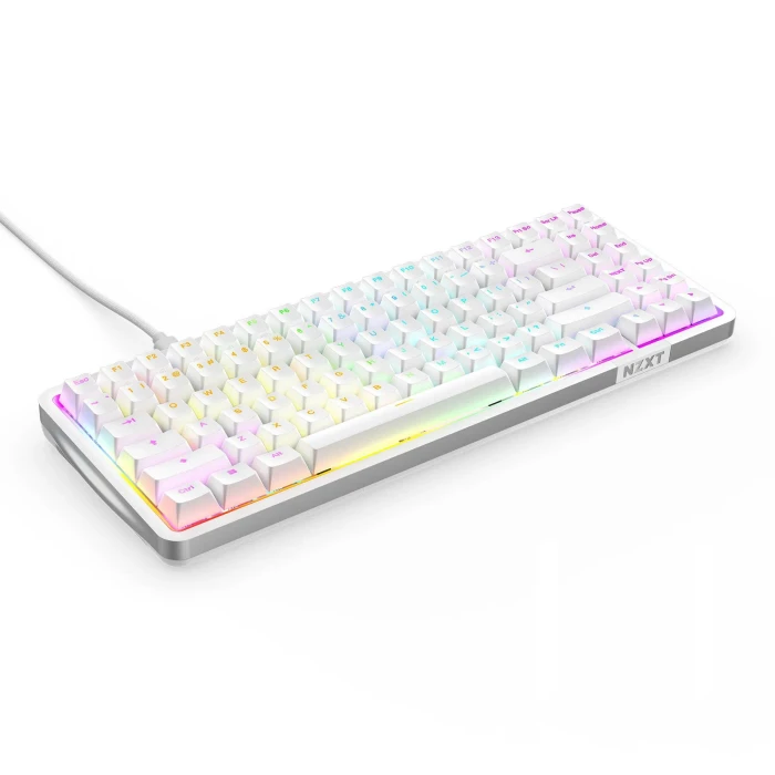 NZXT Function Elite MiniTKL, matt weiß, LEDs RGB, hot-swap, NZXT Magnetic, USB, DE