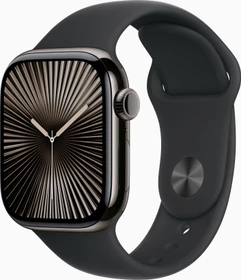 Apple Watch Series 10 (GPS + Cellular) 42mm Titan Schiefer mit Sportarmband M/L schwarz