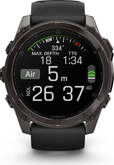 Garmin Fenix 8 51mm Sapphire carbon grey/black-pebble grey silicone