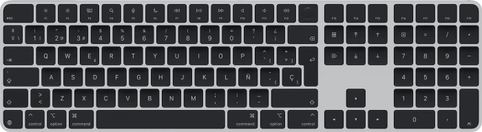 Apple Magic Keyboard mit Touch ID und Ziffernblock für Mac mit Apple Chip (USB-C), schwarz/silber, USB/Bluetooth, ES