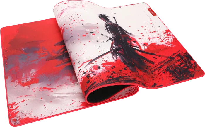 Marvo Monka Zowa XL Gaming Mousepad, 900x400mm, Samurai-Motiv rot/schwarz