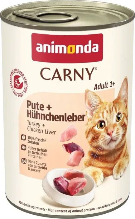 animonda Carny Adult Pute und Hühnchenleber, 2.40kg (6x 400g)
