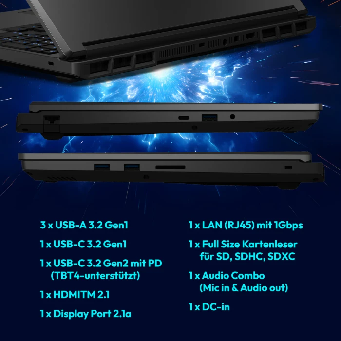 Medion Erazer Major 16 X1, Core Ultra 7 255HX, 32GB RAM, 2TB SSD, GeForce RTX 5070 Ti, DE