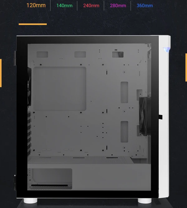 Thermaltake H590 TG ARGB Snow Edition, weiß, Glasfenster