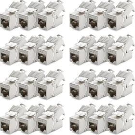 deleyCON Keystone Modul RJ-45 Buchse via Verlegekabel, Cat7, STP, 24er-Pack
