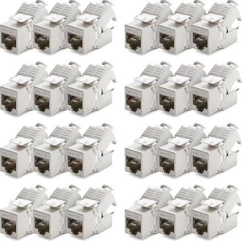 deleyCON Keystone Modul RJ-45 Buchse via Verlegekabel, Cat7, STP, 24er-Pack