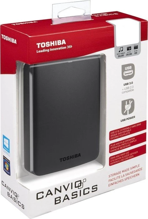 Toshiba Canvio Basics, 750GB, USB 3.0 Micro-B