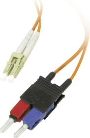 C2G LWL Duplex Kabel, OM1, 2x LC Stecker/2x SC Stecker, 3m, orange