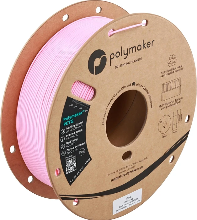 Polymaker PETG, Pink, Spule, 1.75mm, 1.00kg