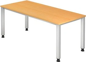 Hammerbacher Ergonomic Plus Q-Serie VQS19/6 Schreibtisch 180x80cm Buche/silber