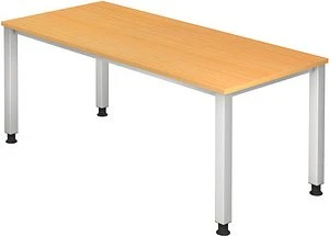 Hammerbacher Ergonomic Plus Q-Serie VQS19/6 Schreibtisch 180x80cm Buche/silber