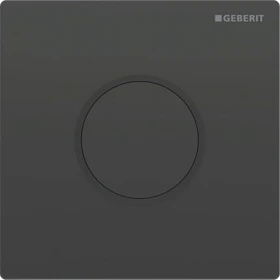 Geberit Urinalsteuerung mit elektronischer Spülauslösung, Netzbetrieb, Typ 10 Abdeckplatte schwarz/schwarz matt
