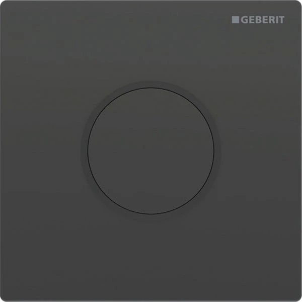 Geberit Urinalsteuerung mit elektronischer Spülauslösung, Netzbetrieb, Typ 10 Abdeckplatte schwarz/schwarz matt