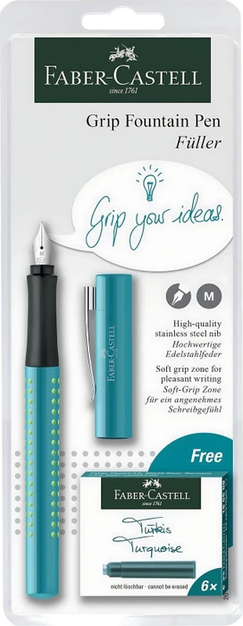 Faber-Castell Füller Grip 2010 türkis, rechte Hand/linke Hand, mittel