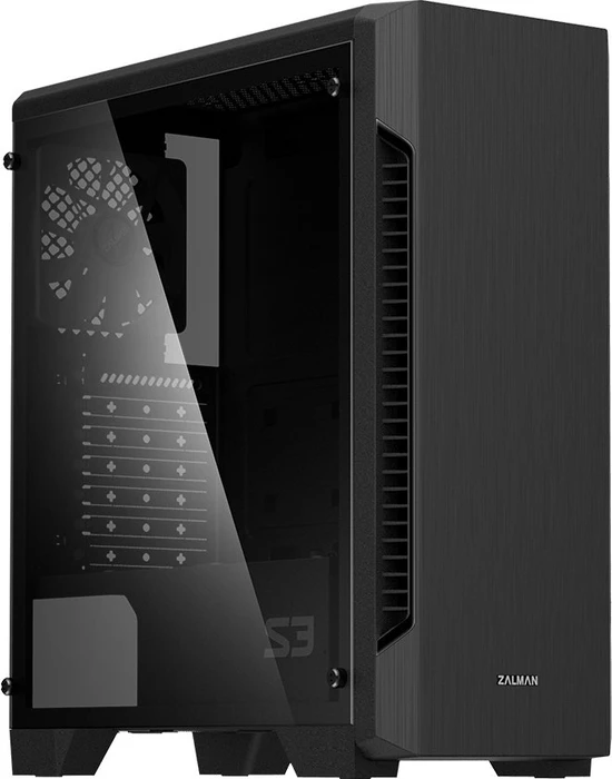 Zalman S3 TG, schwarz, Glasfenster