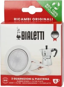 Bialetti 3 Gummidichtung + 1 Filter für 6 Tassen Aluminium