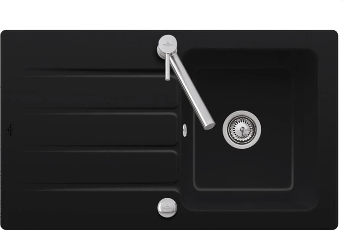 Villeroy & Boch Architectura 860x510mm Becken reversibel mit Ablauffernbedienung chromite
