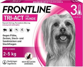 Frontline TRI-ACT für Hunde 2-5kg Lösung zum Auftropfen Einzeldosispipetten, 3 Stück