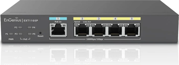 EnGenius Cloud Switch Series EXT Desktop Gigabit Smart Switch, 5x RJ-45, 60W PoE++ PD