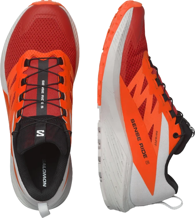 Salomon Sense Ride 5 lunar rock/shocking orange/fiery red (Herren)