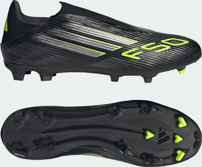 adidas F50 League Laceless FG/MG core black/iron metallic/lucid lemon