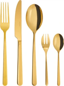 Sambonet Linear Edelstahl PVD Monoblock Besteck-Set gold, 30-tlg.