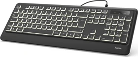 Hama KC-550 beleuchtete Tastatur, schwarz, USB, DE (00182671)