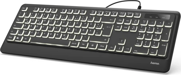 Hama KC-550 beleuchtete Tastatur, schwarz, USB, DE