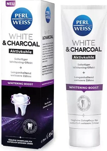 Perlweiss White & Charcoal Zahncreme, 75ml